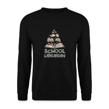 School librarian - Unisex Sweatshirt - black - Front - Alina (178cm) & Michal (187cm)