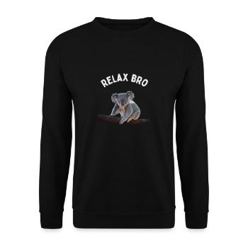 Koala. Relax Bro - Unisex Pullover - Schwarz - Vorne - Alina (178cm) & Michal (187cm)