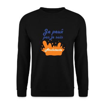 Tshirt homme Je peux pas je suis Architecte - Sweat-shirt Unisexe - noir - Devant - Alina (178cm) & Michal (187cm)