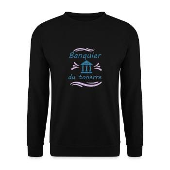 Tshirt homme Banquier du tonerre - Sweat-shirt Unisexe - noir - Devant - Alina (178cm) & Michal (187cm)