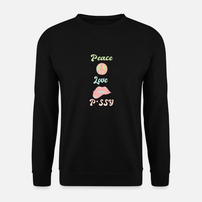 Peace Love - Unisex Pullover - Schwarz