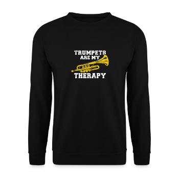 Trumpets Are My Therapy Funny Trumpet Lover Marchi - Unisex Sweatshirt - black - Front - Alina (178cm) & Michal (187cm)