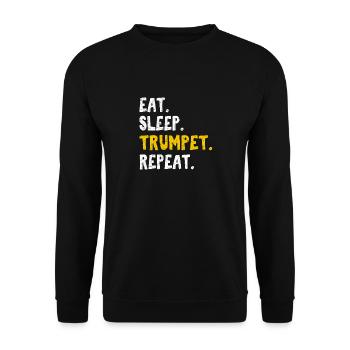 Eat Sleep Trumpet Repeat Funny Trumpet Player Marc - Unisex Sweatshirt - black - Front - Alina (178cm) & Michal (187cm)