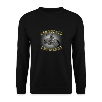 I am not old I am classic - Unisex Sweatshirt - black - Front - Alina (178cm) & Michal (187cm)