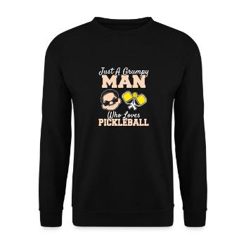 A Grumpy Man Who Loves Pickleball Funny Pickleball - Unisex Pullover - Schwarz - Vorne - Alina (178cm) & Michal (187cm)