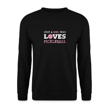 Just A Girl Who Loves Pickleball Player Women Moth - Unisex Pullover - Schwarz - Vorne - Alina (178cm) & Michal (187cm)