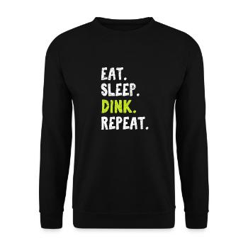 Eat Sleep Dink Repeat Funny Pickleball Pun Pickleb - Unisex Sweatshirt - black - Front - Alina (178cm) & Michal (187cm)