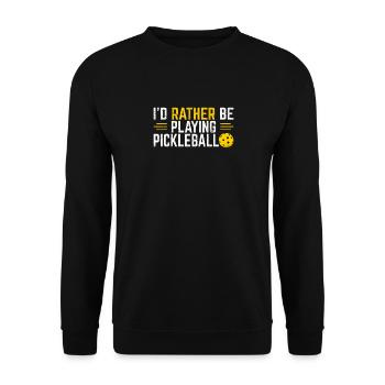 I'd Rather Be Playing Pickleball Funny Pickleball - Unisex Sweatshirt - black - Front - Alina (178cm) & Michal (187cm)