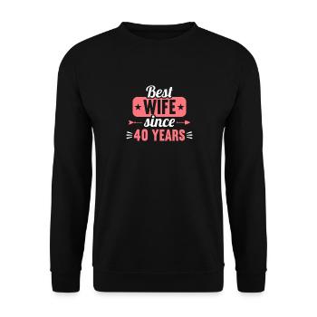 Best Wife Since 40 Years 40th Wedding day - Unisex Pullover - Schwarz - Vorne - Alina (178cm) & Michal (187cm)