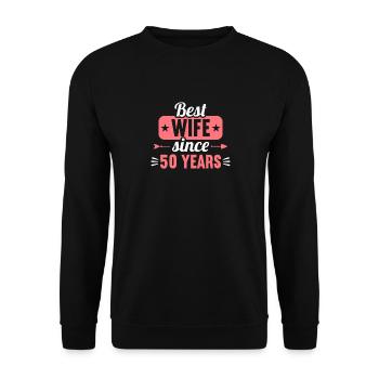 Best Wife Since 50 Years 50th Wedding day - Unisex Pullover - Schwarz - Vorne - Alina (178cm) & Michal (187cm)