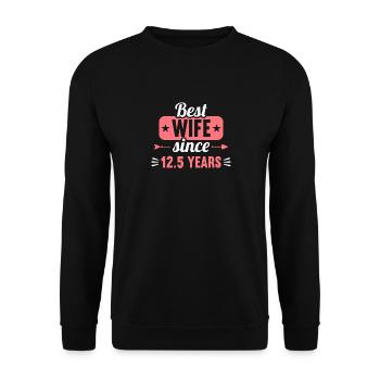 Best Wife Since 12,5 Years 12,5th Wedding day - Unisex Pullover - Schwarz - Vorne - Alina (178cm) & Michal (187cm)