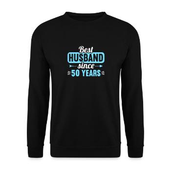 Best Husband Since 50 Years 50th Wedding Day - Unisex Pullover - Schwarz - Vorne - Alina (178cm) & Michal (187cm)