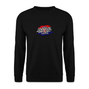 Balkan Croatia Slogan Flag proud - Balkans - Unisex Sweatshirt - black - Front - Alina (178cm) & Michal (187cm)