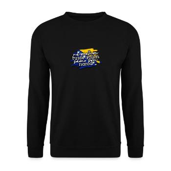 Balkan Bosnia Saying Flag Proud - Balkans - Unisex Sweatshirt - black - Front - Alina (178cm) & Michal (187cm)