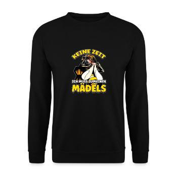 Keine Zeit Ich Muss Zu Meinen Mädels Bienen Imker - Unisex Pullover - Schwarz - Vorne - Alina (178cm) & Michal (187cm)