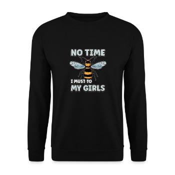 Pas le temps que je doive aller chez mes filles apicultrices - Sweat-shirt Unisexe - noir - Devant - Alina (178cm) & Michal (187cm)
