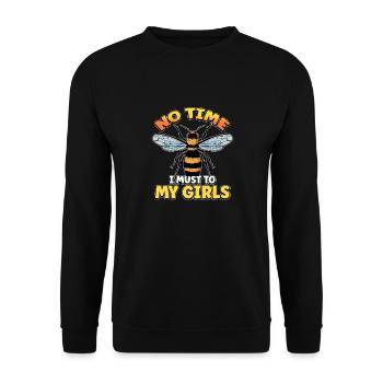 Keine Zeit Ich Muss Zu Meinen Mädels Bienen Imker - Unisex Pullover - Schwarz - Vorne - Alina (178cm) & Michal (187cm)