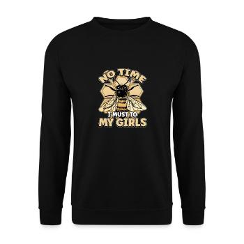 Pas le temps que je doive aller chez mes filles apicultrices - Sweat-shirt Unisexe - noir - Devant - Alina (178cm) & Michal (187cm)
