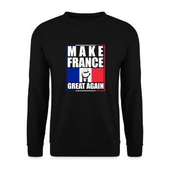 Make France Great Again Frexit - Sweat-shirt Unisexe - noir - Devant - Alina (178cm) & Michal (187cm)