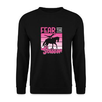 Voltigieren craint la voûte en ciseaux - Sweat-shirt Unisexe - noir - Devant - Alina (178cm) & Michal (187cm)