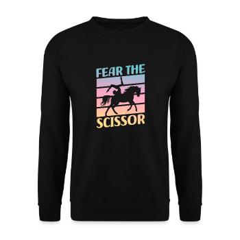 Voltigieren craint la voûte en ciseaux - Sweat-shirt Unisexe - noir - Devant - Alina (178cm) & Michal (187cm)