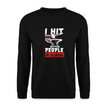 Blacksmith Armourer Goldsmith - Unisex Sweatshirt - black - Front - Alina (178cm) & Michal (187cm)