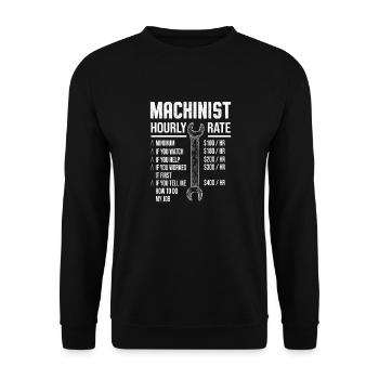 Machiniste Machines à salaire horaire - Sweat-shirt Unisexe - noir - Devant - Alina (178cm) & Michal (187cm)