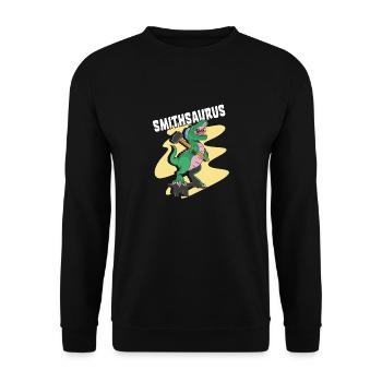 Blacksmith Dinosaur Blacksmithing saurus rex - Unisex Sweatshirt - black - Front - Alina (178cm) & Michal (187cm)