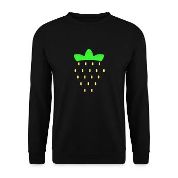 Costume de fraise Drôle Tendance Mignon Halloween - Sweat-shirt Unisexe - noir - Devant - Alina (178cm) & Michal (187cm)