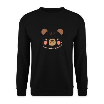 Halloween Bear Face Costume Animals Cute - Unisex Sweatshirt - black - Front - Alina (178cm) & Michal (187cm)