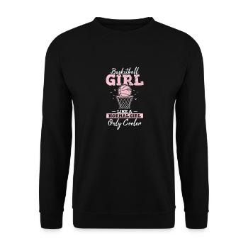 Basketball Girl Funny Basketball Player Basketball - Unisex Sweatshirt - black - Front - Alina (178cm) & Michal (187cm)