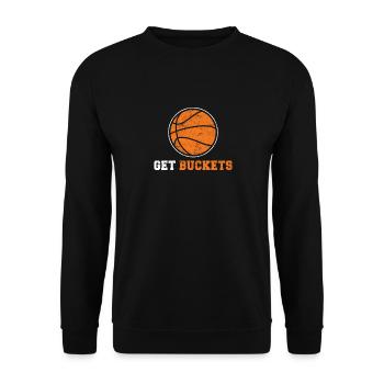 Get Buckets Basketball Player Basketball Fans Coac - Unisex Sweatshirt - black - Front - Alina (178cm) & Michal (187cm)