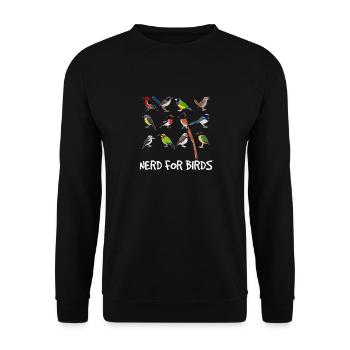 Nerd For Birds Bird Lovers Bird Watching Funny Bir - Unisex Sweatshirt - black - Front - Alina (178cm) & Michal (187cm)