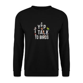 Oui je parle aux oiseaux drôles d’oiseaux amateurs d’oiseaux cool bird wa - Sweat-shirt Unisexe - noir - Devant - Alina (178cm) & Michal (187cm)