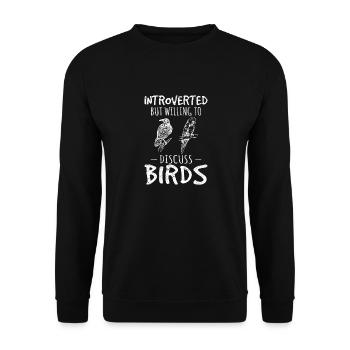 Introverti Drôles d’oiseaux Amateurs Drôles d’oiseaux Observation des oiseaux B - Sweat-shirt Unisexe - noir - Devant - Alina (178cm) & Michal (187cm)