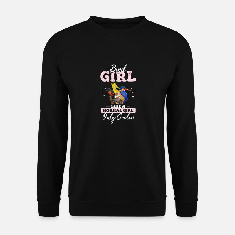 Bird Girl Cute Bird Lovers Funny Bird Watching Bir - Unisex Pullover - Schwarz