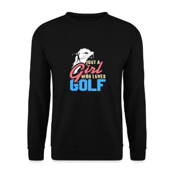 Just A Girl Who Loves Golf Vintage Golfer Tee - Unisex Sweatshirt - black - Front - Alina (178cm) & Michal (187cm)