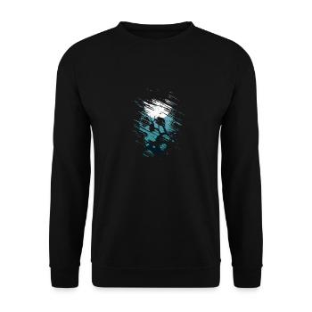 Human Skull Mansion Hanté Spooky Drôle d’horreur - Sweat-shirt Unisexe - noir - Devant - Alina (178cm) & Michal (187cm)