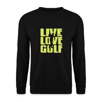 Live Love Golf Awesome Cool Golfing T-Shirt - Unisex Sweatshirt - black - Front - Alina (178cm) & Michal (187cm)