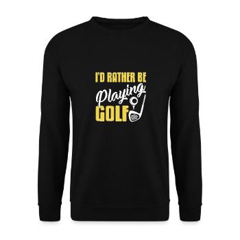 I'd Rather Be Playing Golf Funny Golfing Design - Unisex Sweatshirt - black - Front - Alina (178cm) & Michal (187cm)
