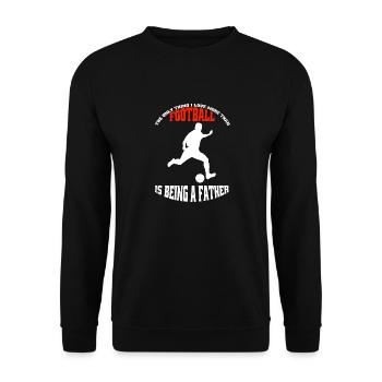 Fußball Vater Fußballspieler Fußballtrainer Papa - Unisex Pullover - Schwarz - Vorne - Alina (178cm) & Michal (187cm)