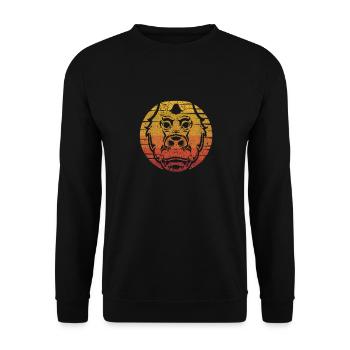 Halloween Gorilla Face Costume Mignon Bigfoot - Sweat-shirt Unisexe - noir - Devant - Alina (178cm) & Michal (187cm)