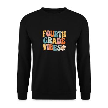 Fourth Grade Vibes 4th Grade Retro Back To School - Unisex Sweatshirt - black - Front - Alina (178cm) & Michal (187cm)