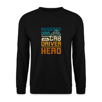 Husband dad cab driver hero - Unisex Sweatshirt - black - Front - Alina (178cm) & Michal (187cm)