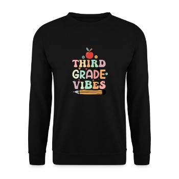 Dritte Klasse Vibes 3. Klasse Retro Back To School - Unisex Pullover - Schwarz - Vorne - Alina (178cm) & Michal (187cm)