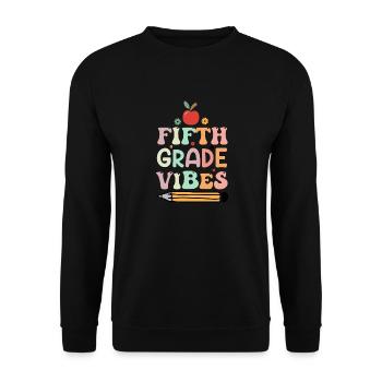 Fifth Grade Vibes 5th Grade Retro Back To School - Unisex Sweatshirt - black - Front - Alina (178cm) & Michal (187cm)