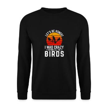 Soyons honnêtes Drôles d’oiseaux Amateurs Cool Bird Watchi - Sweat-shirt Unisexe - noir - Devant - Alina (178cm) & Michal (187cm)