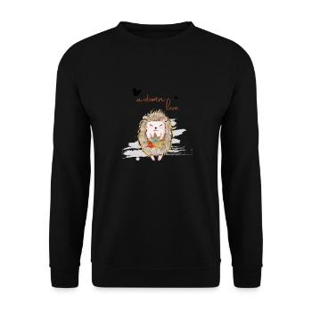 Leaf Autumn Tree Orange Fall Leaves Season - Unisex Sweatshirt - black - Front - Alina (178cm) & Michal (187cm)
