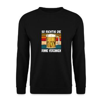 So richtig schön die rinne Verzinken Trinkspruch - Unisex Pullover - Schwarz - Vorne - Alina (178cm) & Michal (187cm)