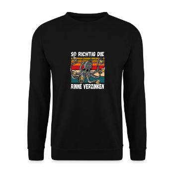 So richtig schön die rinne Verzinken Trinkspruch - Unisex Pullover - Schwarz - Vorne - Alina (178cm) & Michal (187cm)